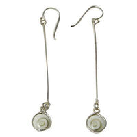 Cargar imagen en el visor de la galería, Silber Ohrringe Shiva Auge eye rund an Silberstab hängend ca. 1,0 cm Ø und 5,0 cm lang Shivaauge - chic-net.de
