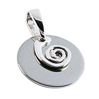 Load image into Gallery viewer, Silberanhänger 15 mm rund Spirale spiegelnd Sterling Silber 925er Damen Schmuck Kette - chic-net.de

