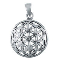 Load image into Gallery viewer, Silberanhänger 16 mm Blume des Lebens Anhänger 925er Sterling Silber glänzend - chic-net.de
