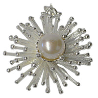 Cargar imagen en el visor de la galería, Silberanhänger, Blume Damenanhänger aus Sterling Silber 925 mit einer Perle in der Mitte - chic-net.de
