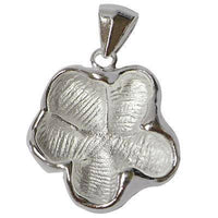 Cargar imagen en el visor de la galería, Silberanhänger Blume innen weiß oxidiert Rand glänzend gewölbt Rillen Anhänger 925er Sterling Silber - chic-net.de
