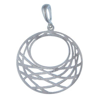 Load image into Gallery viewer, Silberanhänger gebürstet rund oval Geflecht matt nickelfrei Anhänger Sterling 925 Silber - chic-net.de
