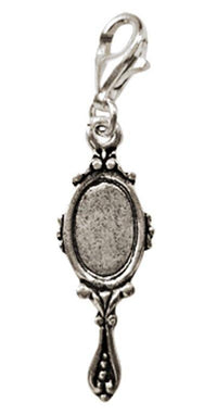 Load image into Gallery viewer, Silberanhänger Handspiegel verziert Charm Anhänger 925er Sterling Silber Unisex Schmuck - chic-net.de
