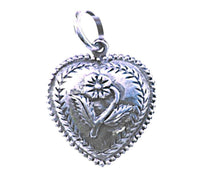 Load image into Gallery viewer, Silberanhänger Herz Blume Anhänger Sterling Silber 925er Damen Schmuck - chic-net.de
