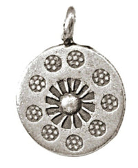 Load image into Gallery viewer, Silberanhänger Kreis Blume 13 mm flach Anhänger Sterling Silber 925er Unisex Schmuck - chic-net.de

