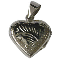 Load image into Gallery viewer, Silberanhänger Medaillon Herz flach Linien 925er Sterling Silber Anhänger Damen Kette - chic-net.de
