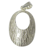 Cargar imagen en el visor de la galería, Silberanhänger Oval mit Rillen Anhänger 925er Sterling Silber Unisex Schmuck - chic-net.de
