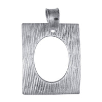 Load image into Gallery viewer, Silberanhänger Rechteck gewölbt oval Rillen nickelfrei Anhänger Sterling 925 Silber - chic-net.de
