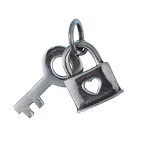 Load image into Gallery viewer, Silberanhänger Schloss Herz Schlüssel Anhänger Sterling Silber 925er nickelfrei - chic-net.de
