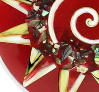Load image into Gallery viewer, Silberanhänger Spider Paua Muschel Resin Stern rot weiß - chic-net.de
