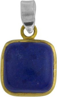Load image into Gallery viewer, Silberanhänger vergoldet eckig Stein Lapis blau Anhänger 925 Sterling Silber Lazuli - chic-net.de
