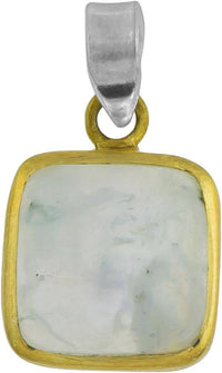 Load image into Gallery viewer, Silberanhänger vergoldet eckig Stein Mondstein weiß Anhänger 925 Sterling Silber - chic-net.de
