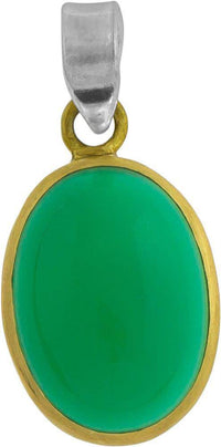 Load image into Gallery viewer, Silberanhänger vergoldet oval Stein Onyx grün Anhänger 925 Sterling Silber - chic-net.de

