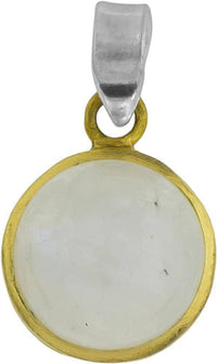 Load image into Gallery viewer, Silberanhänger vergoldet rund Stein Mondstein weiß Anhänger 925 Sterling Silber - chic-net.de
