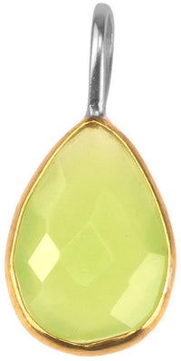 Load image into Gallery viewer, Silberanhänger vergoldet Tropfen Stein Calcit hellgrün facettiert 925 Sterling Silber Anhänger - chic-net.de
