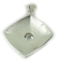 Load image into Gallery viewer, Silberanhänger weiß Zirkonia Raute Muster gewölbt 925er Sterling Silber Glitzer Anhänger Damen - chic-net.de
