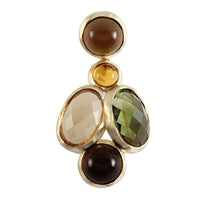 Load image into Gallery viewer, Silberanhänger Zirkonia vergoldet gold orange grün braun oval rund Anhänger 925er Sterling Silber - chic-net.de
