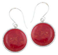 Load image into Gallery viewer, Silberohrhänger kreisförmig Scheibe Koralle Seilrand 18 mm 925 Sterlingsilber - chic-net.de
