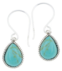 Load image into Gallery viewer, Silberohrhänger Tropfen 10 mm Türkis hell Seilrand 925 Sterlingsilber Ohrringe - chic-net.de
