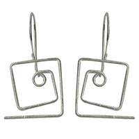 Cargar imagen en el visor de la galería, Silberohrringe 925er Silber Ohrringe Ohrhänger Damen Schmuck eckige Spirale - chic-net.de
