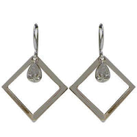 Cargar imagen en el visor de la galería, Silberohrringe 925er Silber Ohrringe Ohrhänger Damen Schmuck Karo Zirkonia Schmuckstein - chic-net.de
