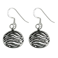 Load image into Gallery viewer, Silberohrringe 925er Silber Ohrringe Ohrhänger Damen Schmuck Rund Dunkel Wellen - chic-net.de
