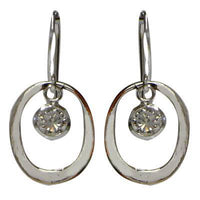 Cargar imagen en el visor de la galería, Silberohrringe 925er Silber Ohrringe Ohrhänger Damen Schmuck Zirkonia Schmuckstein Oval - chic-net.de
