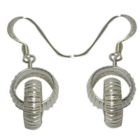 Cargar imagen en el visor de la galería, Silberohrringe 925er Silber Ohrringe Ohrhänger Damen Schmuck zwei ineinander hängende Ringe - chic-net.de
