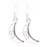 Load image into Gallery viewer, Silberohrringe Halbmond Shivaauge Ohrringe Ohrhänger 925er Sterling Silber Damen Shiva Auge Schmuck - chic-net.de

