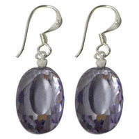 Load image into Gallery viewer, Silberohrringe Ohrringe Ohrhänger Zirkonia oval facettiert 925er Sterlingsilber - chic-net.de
