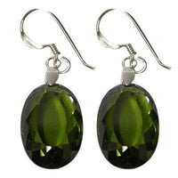 Load image into Gallery viewer, Silberohrringe Ohrringe Ohrhänger Zirkonia oval facettiert 925er Sterlingsilber - chic-net.de
