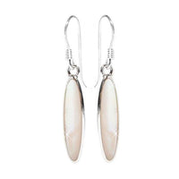 Load image into Gallery viewer, Silberohrringe, Perlmuttfarben und Silber, aus Perlmutt, in Silber eingefasst, oval, 925er Sterlingsilber-Bügel, 20 mm lang - chic-net.de
