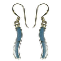 Load image into Gallery viewer, Silberohrringe Türkis Welle dünn 925er Sterling Silber 20 mm Damen Ohrringe - chic-net.de
