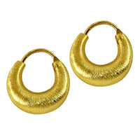 Load image into Gallery viewer, Silberohrringe vergoldet Halbmond Hoops gebürstet 925er Sterlingsilber verschiedene Größen - chic-net.de
