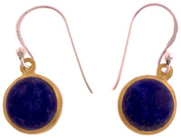 Load image into Gallery viewer, Silberohrringe vergoldet rund Stein Lapis blau Ohrringe 925 Sterling Silber Lazuli - chic-net.de
