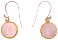 Cargar imagen en el visor de la galería, Silberohrringe vergoldet rund Stein Mondstein weiß Ohrringe 925 Sterling Silber - chic-net.de
