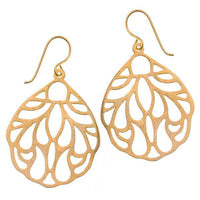 Load image into Gallery viewer, Silberohrringe vergoldet Tropfen gestanzt Muster gebürstet Ohrringe 925er Sterling Silber - chic-net.de
