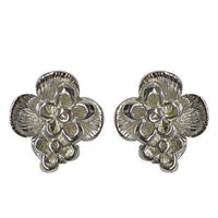 Cargar imagen en el visor de la galería, Silberohrstecker 925er Sterling Silber Ohrstecker Damen Schmuck Ohrringe Blatt Zwei Blumen - chic-net.de

