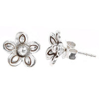 Cargar imagen en el visor de la galería, Silberohrstecker 925er Sterling Silber Ohrstecker Damen Schmuck Ohrringe Blume - chic-net.de
