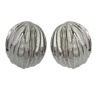 Load image into Gallery viewer, Silberohrstecker 925er Sterling Silber Ohrstecker Damen Schmuck Ohrringe ovale Halbkugel weiß Rillen - chic-net.de
