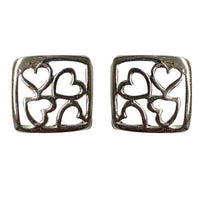 Load image into Gallery viewer, Silberohrstecker 925er Sterling Silber Ohrstecker Damen Schmuck Ohrringe Quadrat Herz Muster - chic-net.de
