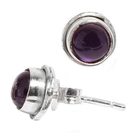 Load image into Gallery viewer, Silberohrstecker Amethyst rund Ohrringe Ohrstecker Damen Ohrring Stecker 925er Sterling Silber Stein - chic-net.de
