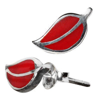 Load image into Gallery viewer, Silberohrstecker Blatt Ohrstecker Koralle 925er Sterling Silber Damen Schmuck - chic-net.de
