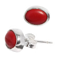 Load image into Gallery viewer, Silberohrstecker Jaspis oval 10 mm Ohrringe Ohrstecker Damen Ohrring Stecker 925er Sterling Silber - chic-net.de
