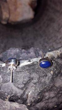 Load image into Gallery viewer, Silberohrstecker Lapislazuli 10 mm Ohrringe Ohrstecker Damen Ohrring Stecker 925er Sterling Silber - chic-net.de
