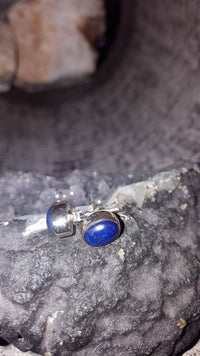 Load image into Gallery viewer, Silberohrstecker Lapislazuli 10 mm Ohrringe Ohrstecker Damen Ohrring Stecker 925er Sterling Silber - chic-net.de
