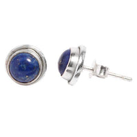 Load image into Gallery viewer, Silberohrstecker Lapislazuli 9 mm Ohrringe Ohrstecker Damen Ohrring Stecker 925er Sterling Silber - chic-net.de
