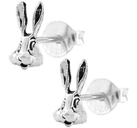 Load image into Gallery viewer, Silberohrstecker Ohrstecker 925er Sterling Silber Schmuck Hase Kopf - chic-net.de
