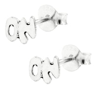 Load image into Gallery viewer, Silberohrstecker Ohrstecker 925er Sterling Silber Schmuck Schrift No - chic-net.de
