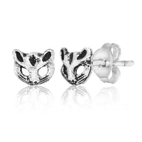 Load image into Gallery viewer, Silberohrstecker Ohrstecker 925er Sterling Silber Unisex Schmuck Ohrringe Katze Maske - chic-net.de

